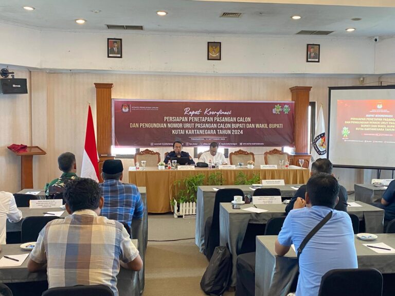 KPU Kukar Gelar Rakor Persiapan Penetapan dan Pengundian Nomor Urut Calon Bupati dan Wakil Bupati