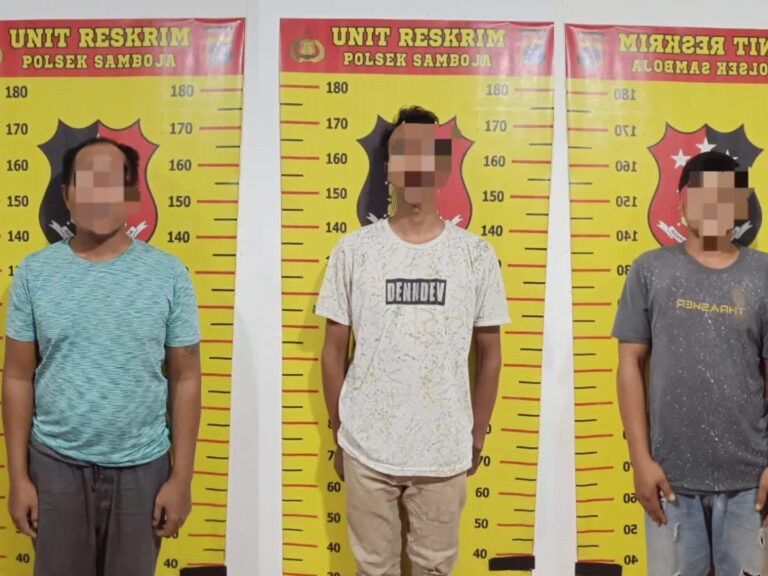 Sempat Buang 4 Paket Narkotika Jenis Sabu, Tiga Pelaku Penyalahgunaan Sabu Diamankan Polsek Samboja